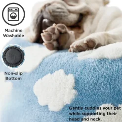 Downypaws - Panier rond pour chien et chat - avec housse lavable, moelleux et antidérapant New
