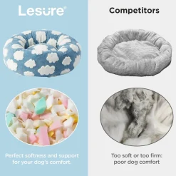 Downypaws - Panier rond pour chien et chat - avec housse lavable, moelleux et antidérapant New