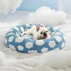 Downypaws - Panier rond pour chien et chat - avec housse lavable, moelleux et antidérapant New