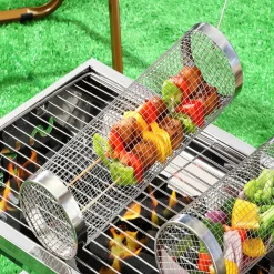 Downypaws Barbecues Et Planchas | - Panier roulant à barbecue en acier inoxydable 304