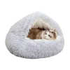 Downypaws - Panier Semi-Fermé Confortable Pour Chat, Polyester Doux New