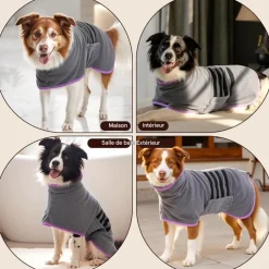 Downypaws Colliers, Laisses Et Vêtements | - Peignoir pour chienabsorption d'eau
