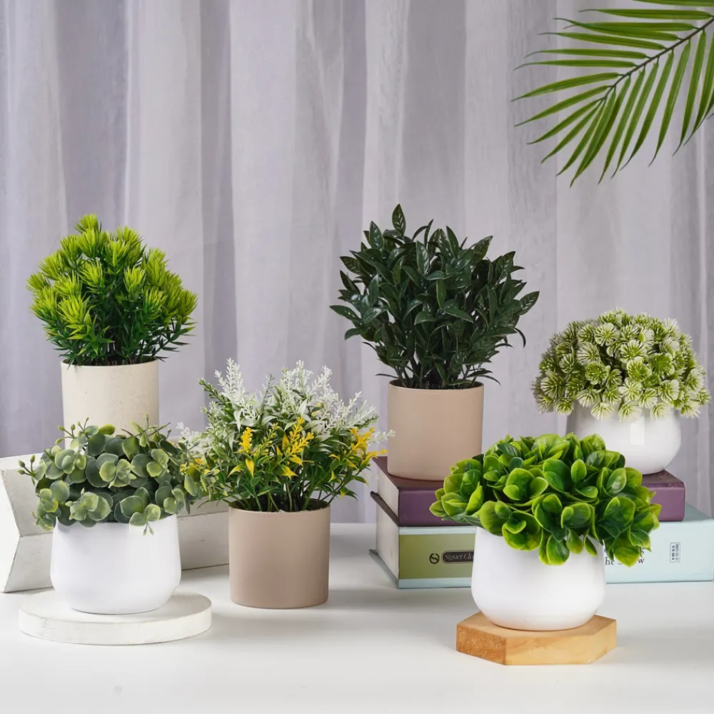 Downypaws Plantes Artificielles | - Plantes vertes artificielles en pot fleurs artificielles komatsu blanches