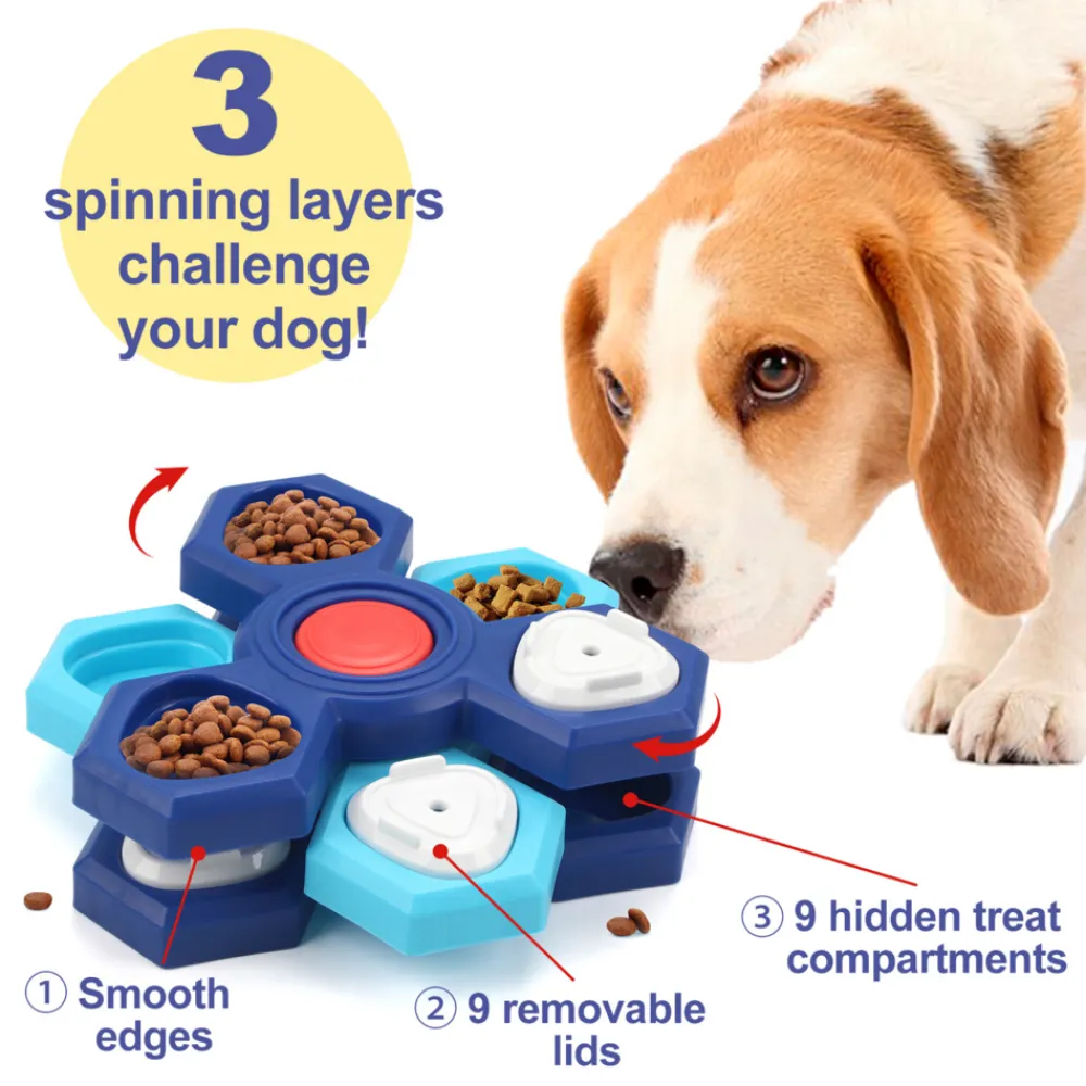 Downypaws Gamelles Et Autres Accessoires | - Plateau tournant d'alimentation à 3 niveaux, jouet d'alimentation pour chien