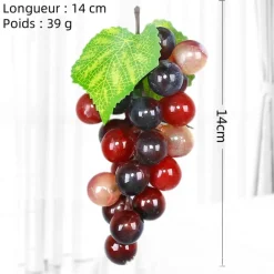 Downypaws Plantes Artificielles | - Raisins artificiels très réalistes 24 pièces couleur agate * 3