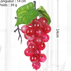 Downypaws Plantes Artificielles | - Raisins artificiels très réalistes 24 rouges * 3