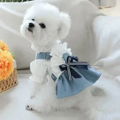 Downypaws Colliers, Laisses Et Vêtements | - Robe pour animaux de compagnie avec volants en nœud