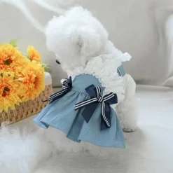 Downypaws Colliers, Laisses Et Vêtements | - Robe pour animaux de compagnie avec volants en nœud