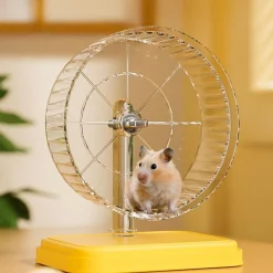 Downypaws - Roue d'exercice pour hamster diamètre 12cm-avec support jaune Discount