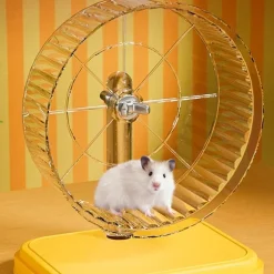 Downypaws - Roue d'exercice pour hamster diamètre 12cm-avec support jaune Discount
