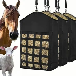 Downypaws Poulaillers, Clapiers Et Accessoires | - Sacs à foin - alimentation lente, qualité supérieure, oxford, avec filets à foin avant