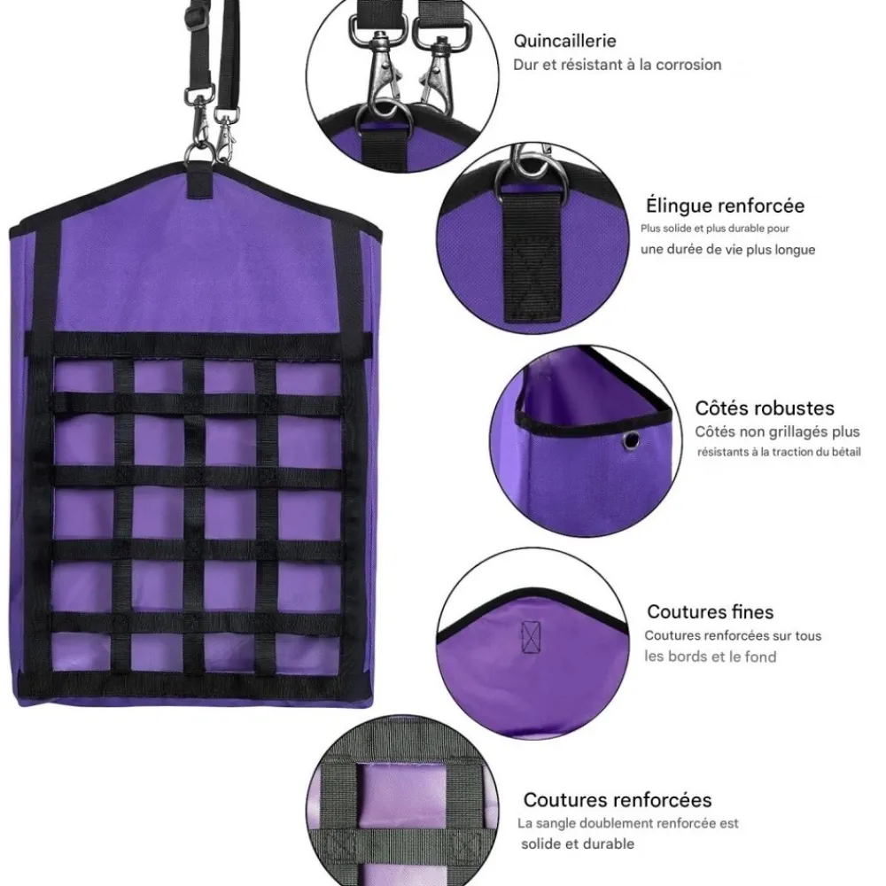 Downypaws Poulaillers, Clapiers Et Accessoires | - Sacs à foin - alimentation lente, qualité supérieure, oxford, avec filets à foin avant