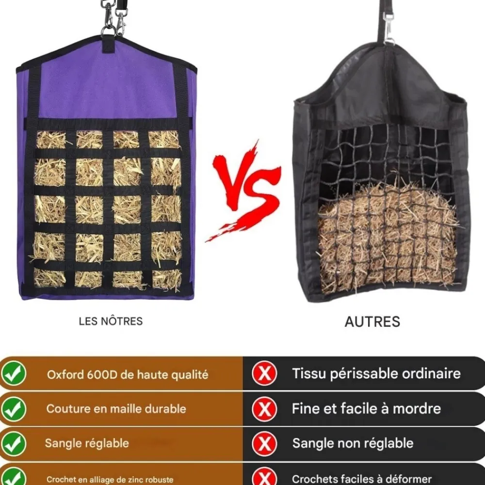 Downypaws Poulaillers, Clapiers Et Accessoires | - Sacs à foin - alimentation lente, qualité supérieure, oxford, avec filets à foin avant