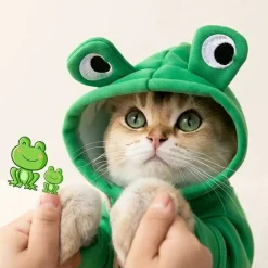 Downypaws Colliers, Laisses Et Vêtements | - Sweat à capuche tricoté, thème grenouille, pour chatons