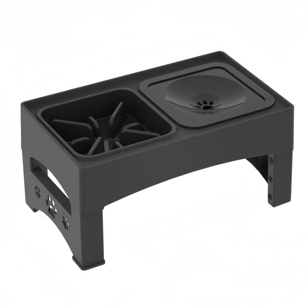 Downypaws Gamelles Et Autres Accessoires | - Table d'alimentation en acier inoxydable pour animaux - bol nourriture lente, eau flottant, hauteur réglable, durable