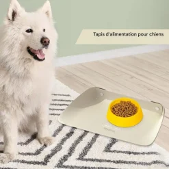 Downypaws - Tapis antidérapant pour gamelle d'animal de compagnie-tapis de nourriture pour animaux 45*30cm-blanc Hot