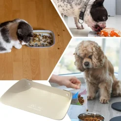 Downypaws - Tapis antidérapant pour gamelle d'animal de compagnie-tapis de nourriture pour animaux 45*30cm-blanc Hot