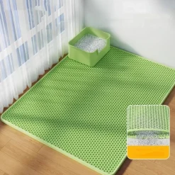 Downypaws - Tapis de litière anti-déversement pour chat vert 45*60cm Hot