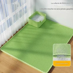 Downypaws - Tapis de litière anti-déversement pour chat vert 45*60cm Hot