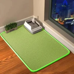 Downypaws - Tapis de litière anti-déversement pour chat vert 45*60cm Hot