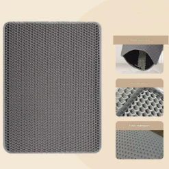 Downypaws - Tapis de litière pour chat gris foncé 45*60cm Online