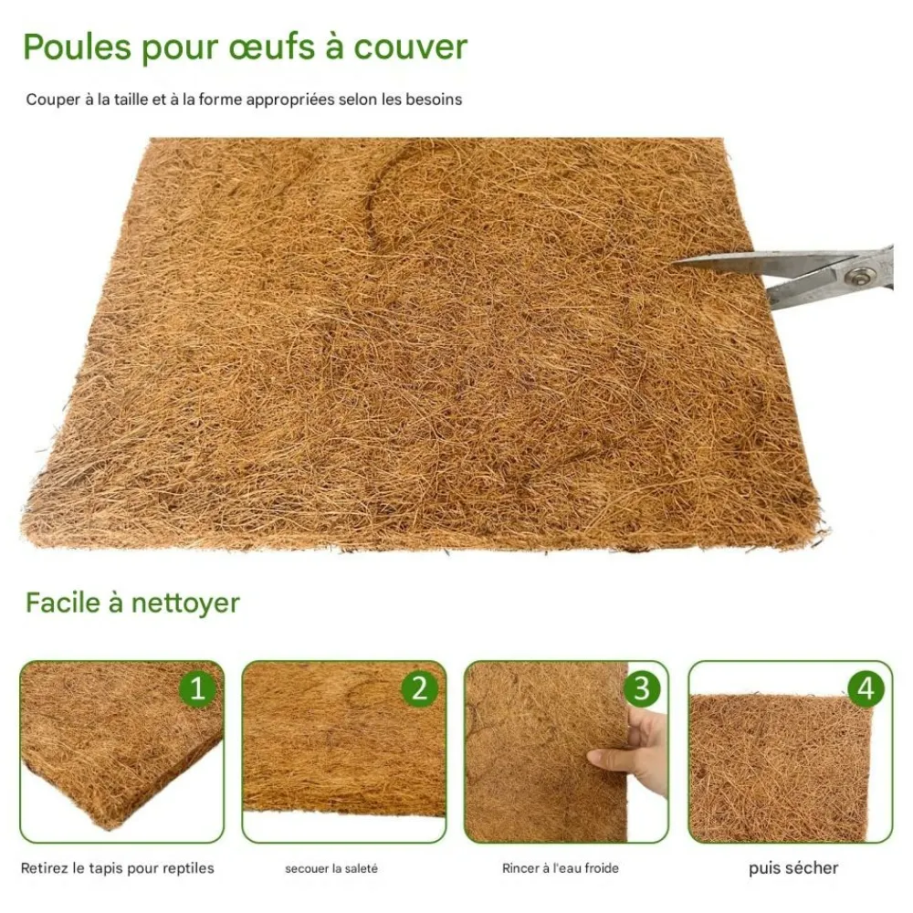 Downypaws Poulaillers, Clapiers Et Accessoires | - Tapis en fibre de noix de coco pour nid d'oiseau et animal de compagnie 30*30cm 5 pièces