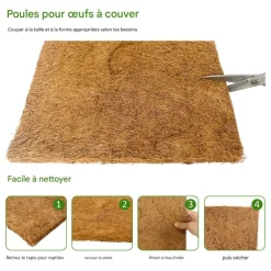 Downypaws Poulaillers, Clapiers Et Accessoires | - Tapis en fibre de noix de coco pour nid d'oiseau et animal de compagnie 25*25cm5 pièces