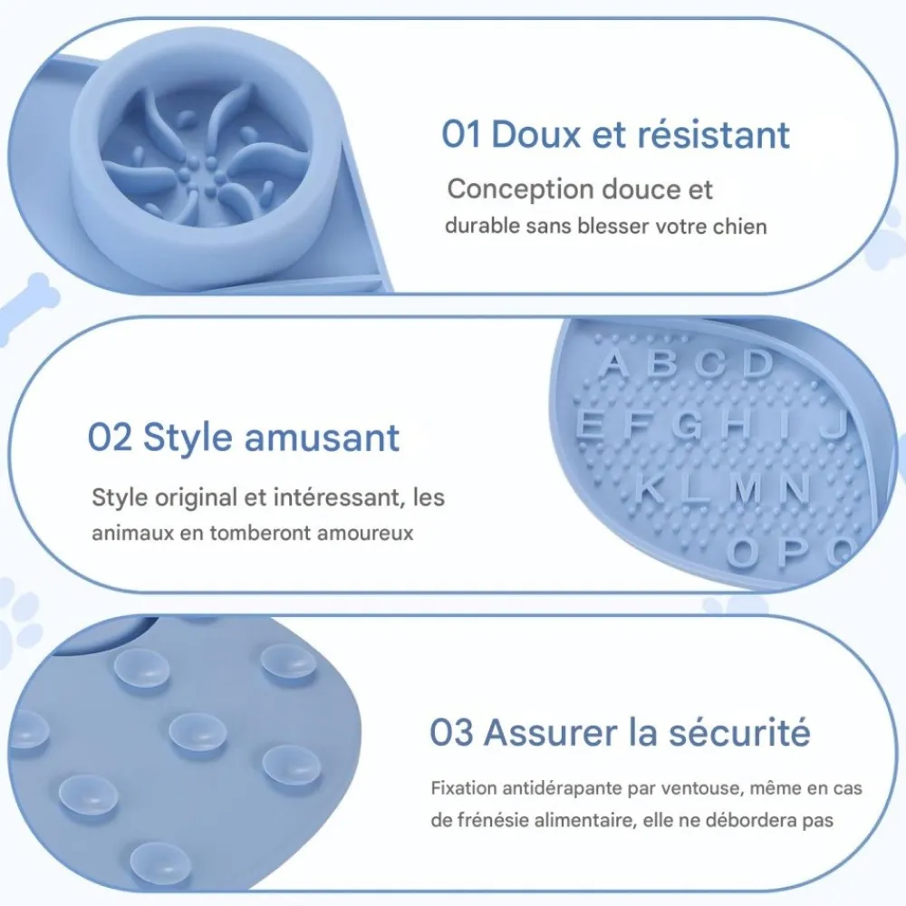 Downypaws - Tapis à lécher en silicone pour chiens et chats