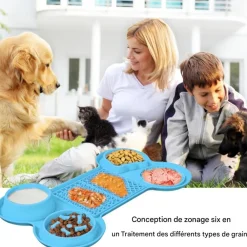 Downypaws Gamelles Et Autres Accessoires | - Tapis à lécher pour chiens bleu