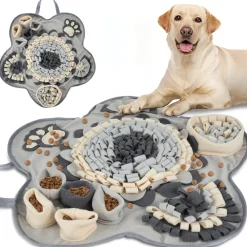 Downypaws - Tapis à lécher pour chiens-jouets pour chiens-gamelles slow food-gris Discount
