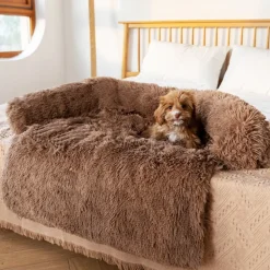 Downypaws - Tapis pour lit de chien en peluche, universel pour toutes saisons kaki 115*95*15cm