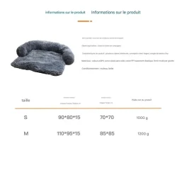 Downypaws - Tapis pour lit de chien en peluche, universel pour toutes saisons gris 105 x 95 x 15 cm New