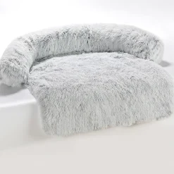 Downypaws Niches, Paniers Et Transports | - Tapis pour lit de chien en peluche, universel pour toutes saisons gris foncé 95 x 80 x 15 cm