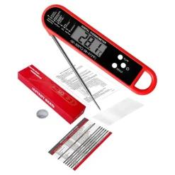 Downypaws Barbecues Et Planchas | - Thermomètre alimentaire multi-angle pliable rouge (-50 - 300鈩