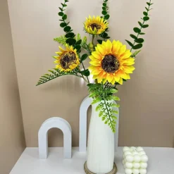 Downypaws - Tournesol artificiel 3 têtes + vase Sale