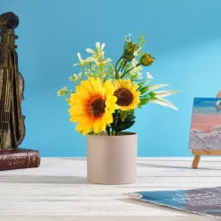 Downypaws Fleurs Et Plantes Artificielles | - Tournesol artificiel de haute qualité