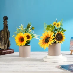 Downypaws Fleurs Et Plantes Artificielles | - Tournesol artificiel de haute qualité