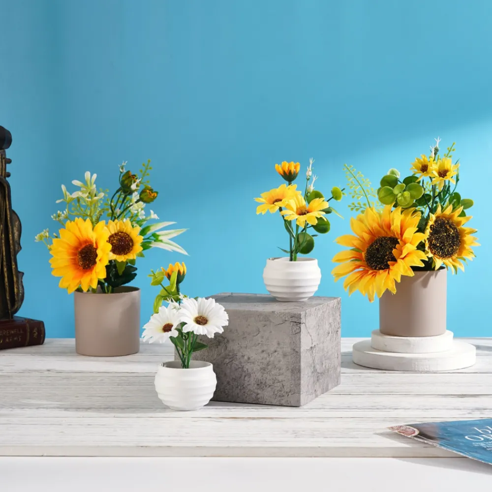 Downypaws Fleurs Et Plantes Artificielles | - Tournesol artificiel de haute qualité