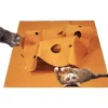 Downypaws - Tunnel pliable pour chat tapis d'entraînement--carré brun rougeâtre-120*90cm Hot