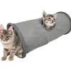 Downypaws - Tunnel pliable pour chat gris-65*29cm