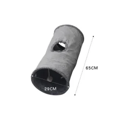 Downypaws - Tunnel pliable pour chat gris-65*29cm
