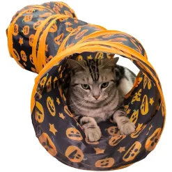 Downypaws - Tunnel pour chat avec halloween imprimé citrouille-130*25*25cm Hot