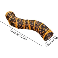 Downypaws - Tunnel pour chat avec halloween imprimé citrouille-130*25*25cm Hot