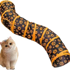 Downypaws - Tunnel pour chat avec halloween imprimé citrouille-130*25*25cm Hot