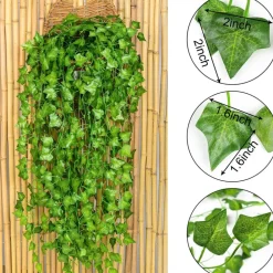 Downypaws Plantes Artificielles | - Vignes artificielles, fausses vignes vertes 12 pièces, pour décoration suspendue