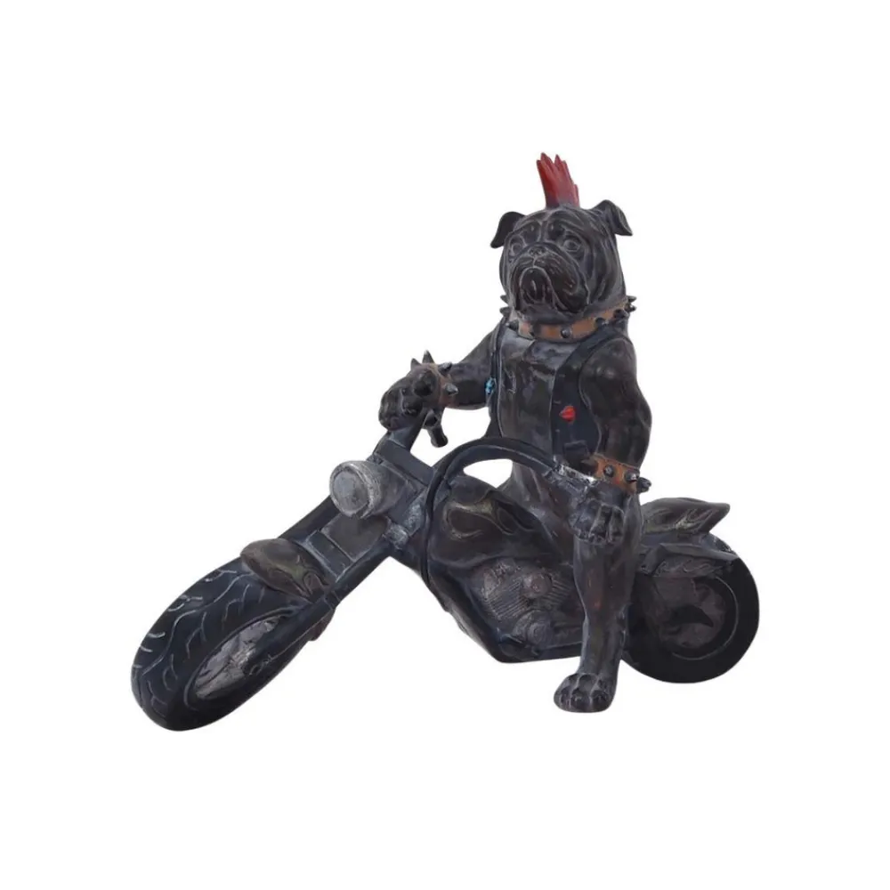 Drimmer Objets De Décoration | - Statuette animal motard en polyrésine chien