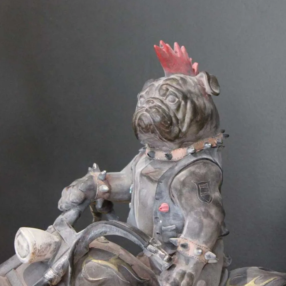 Drimmer Objets De Décoration | - Statuette animal motard en polyrésine chien