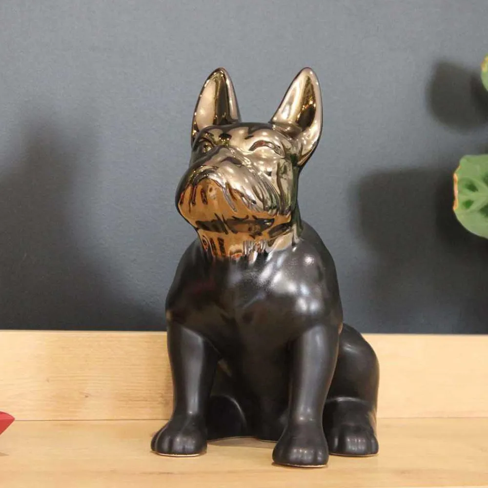 Drimmer - Statuette chien bouledogue en céramique zoya Discount