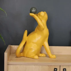 Drimmer Objets De Décoration | - Statuette en céramique chat avec balle shadow