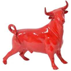 Drimmer Objets De Décoration | - Statuette taureau rouge en céramique feria